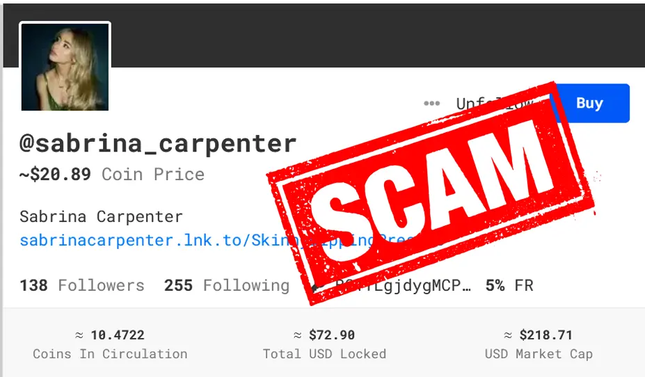 Scam ALERT: sabrina_carpenter

DO NOT BUY