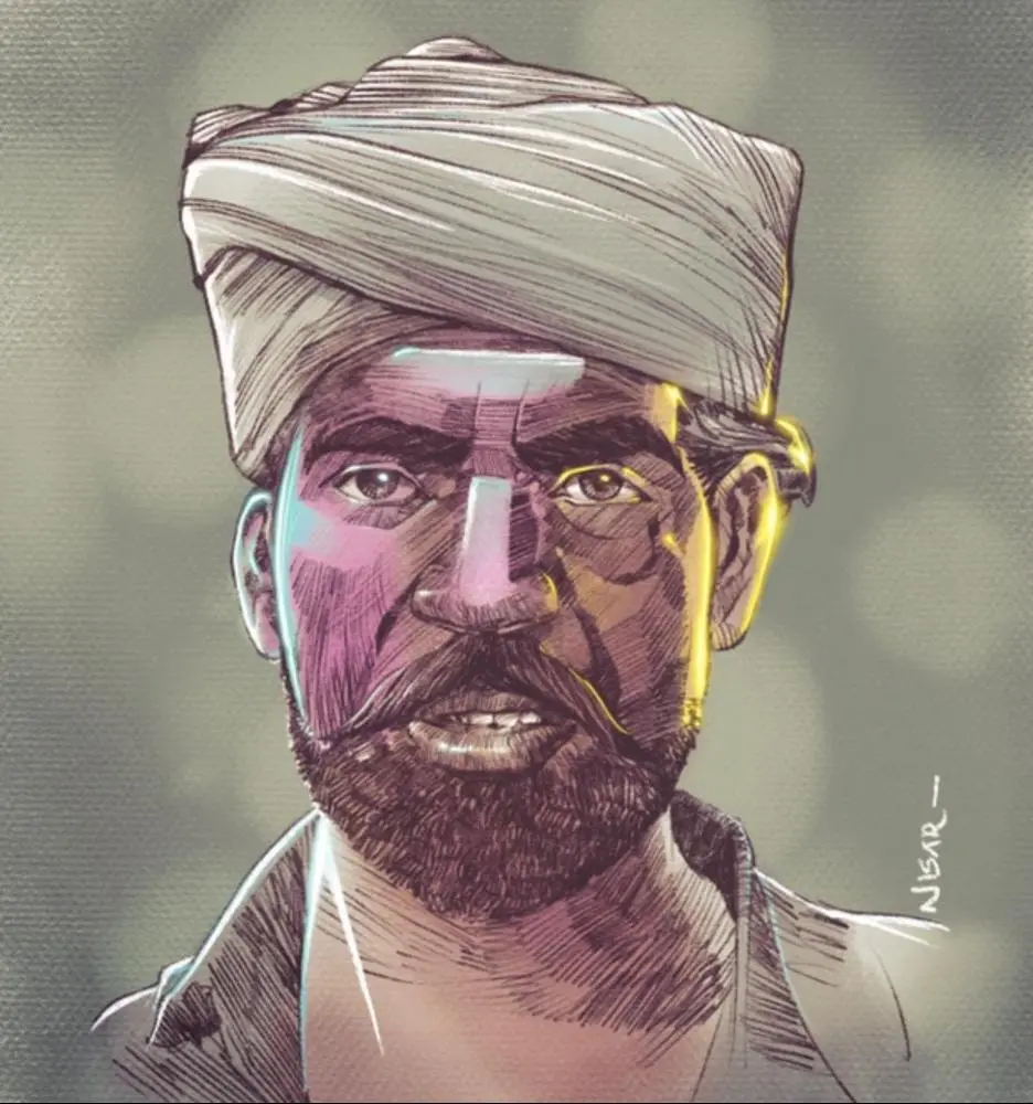 Indian farmer in traditional attire
Most of the Indian villagers depend on farming for their livelihood. Even after so many years, there is not much differences in the lives of farmers and its very much evident in their dressing style.