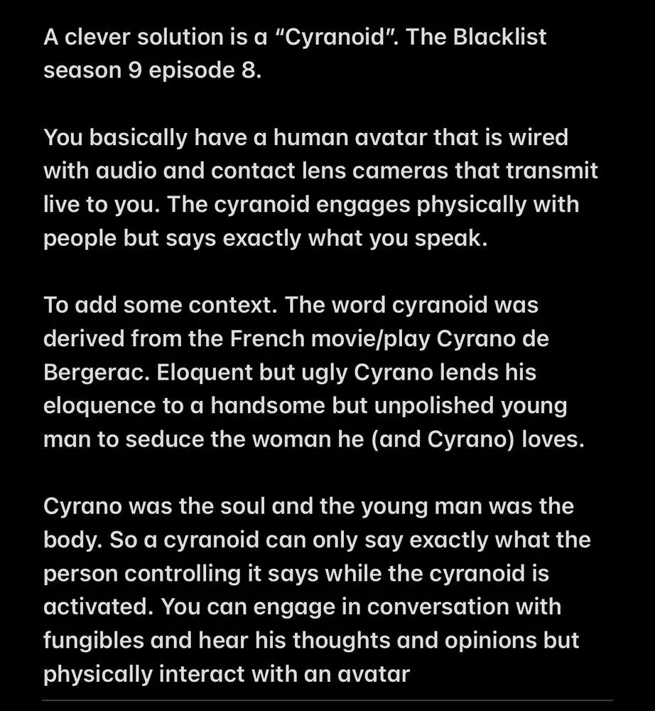 A Cyranoid could work nicely 👇🏿
