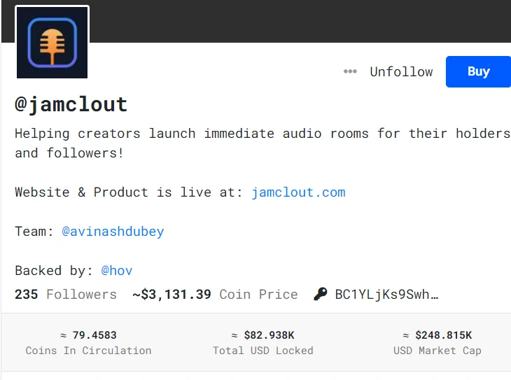 @jamclout

The Bitclout revolution is already here . This account will raise 1 million investments in the near future . I bought for 6000 and tomorrow I will buy for 20000 dollars . Let's go friends.

@rajlahoti @marionawfal @creatorfund @maz
@artz @craig
