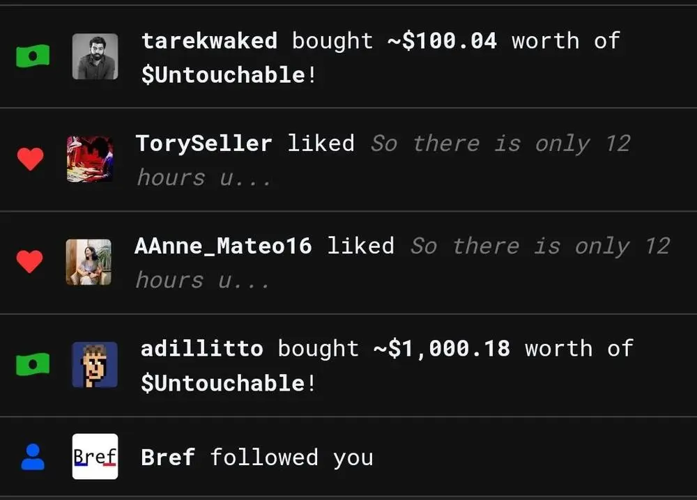 Slow and steady the team keeps growing! Thank you to @Adillitto for the huge buy and @Tarekwaked too! We have a lot of big BitClout projects coming soon