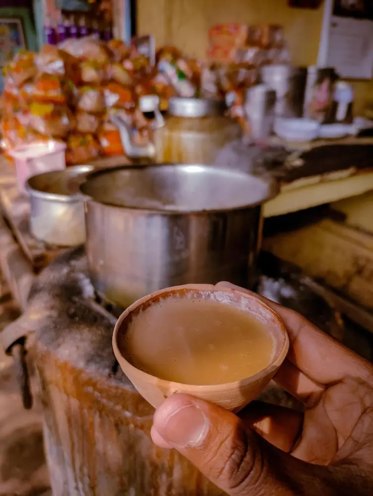 Kulhad Chai/ Earthen Pot Tea - 
Tea can be found in every corner of #varanasi , it doesn't matter where you are in the city. Tea is made with rich spices & has a refreshing aroma in my city. Kulhad/ Earthen pot after being used, doesnot harm the environment as it is made of mud.