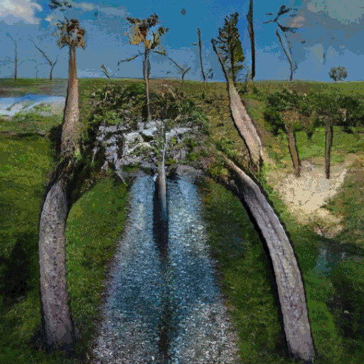 Pictures of weird nature landscapes are coming to DeSo! Look at this preview of the first 10 pictures! Pictures are generated with AI. Some parts are AI supported drawing and some text to image with an photographie I took as "parent".