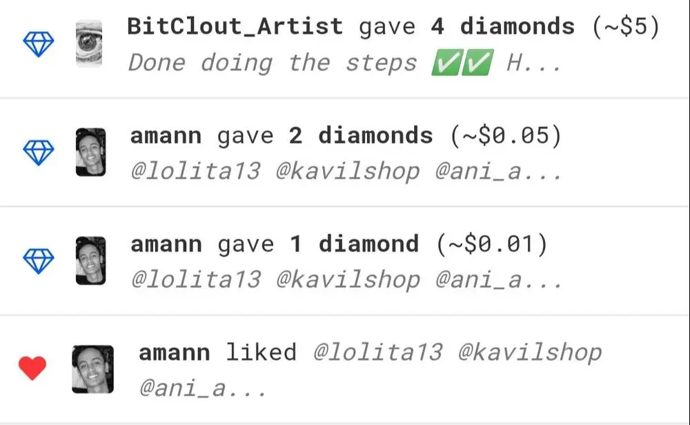 Thanks for the diamonds @Bitclout_Artist @amann ,🥰💖💖