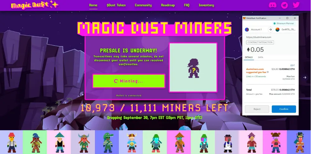 I know you knew we could mine crypto with hardware but did you know we could mine it by chatting & we could end up with NFT on our wallet on WAX blockchain? This is the magic of decentralize finance of DeFi & cross chain interoperability. If you want a taste of it get some miners on Ethereum & hop on their Discord to start mining!

https://discord.gg/XBEGdbQJHf
Did you got yours? M I N T I N G  N O W . . .
Get it here https://dustminers.com/#home

cc 
@joelcomm @MiggyCrypto @fsto
