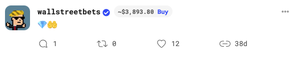And lastly, An honorable mention goes out to @wallstreetbets for the 6th post on BitClout. (Blk:6061, index: 706, same time as the top 4).