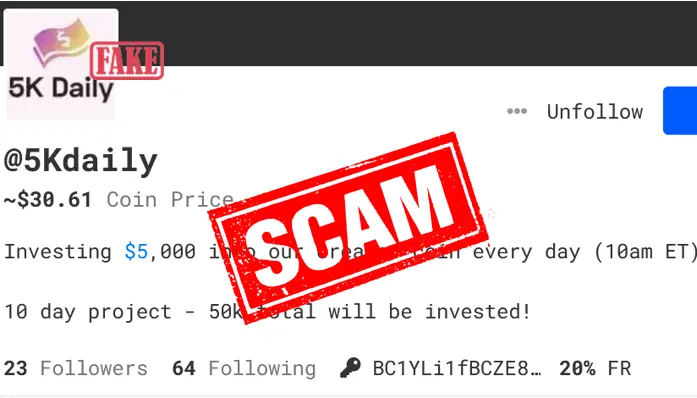 Active Scam Alert: 5Kdaily

DO NOT BUY