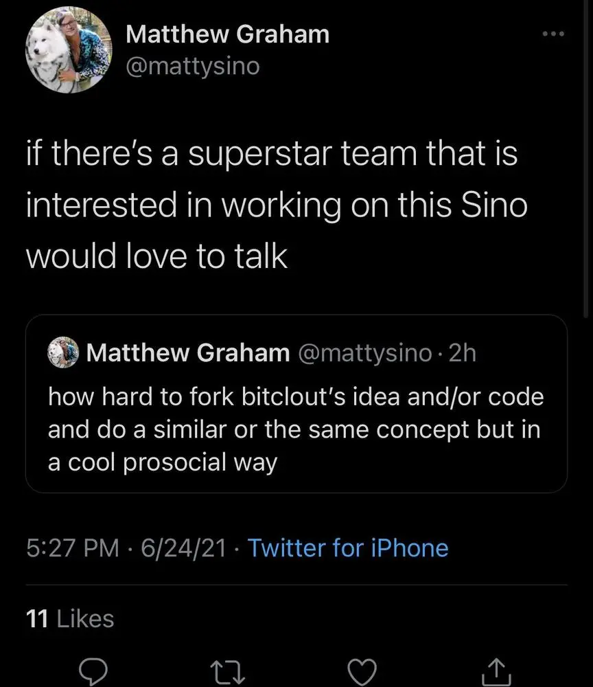 Talks of forking Bitclout in VC circles. 

Hope the Bitclout team is ready. Time to go all out with PR, utilize your VCs, growth hacks, celeb onboarding, & putting the treasury to work. 

What’s your plan? What can we expect? @diamondhands @maebeam @sjg