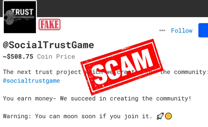 Active scam alert: SocialTrustGame

Linked to other rug pull accounts

DO NOT BUY