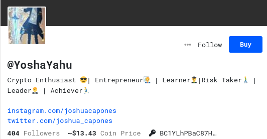 Special shout out to @YoshaYahu for investing! You are #1!!!

#6
#gratitude
#engagement

Problem is it says your followers not found. Let me change that for you!