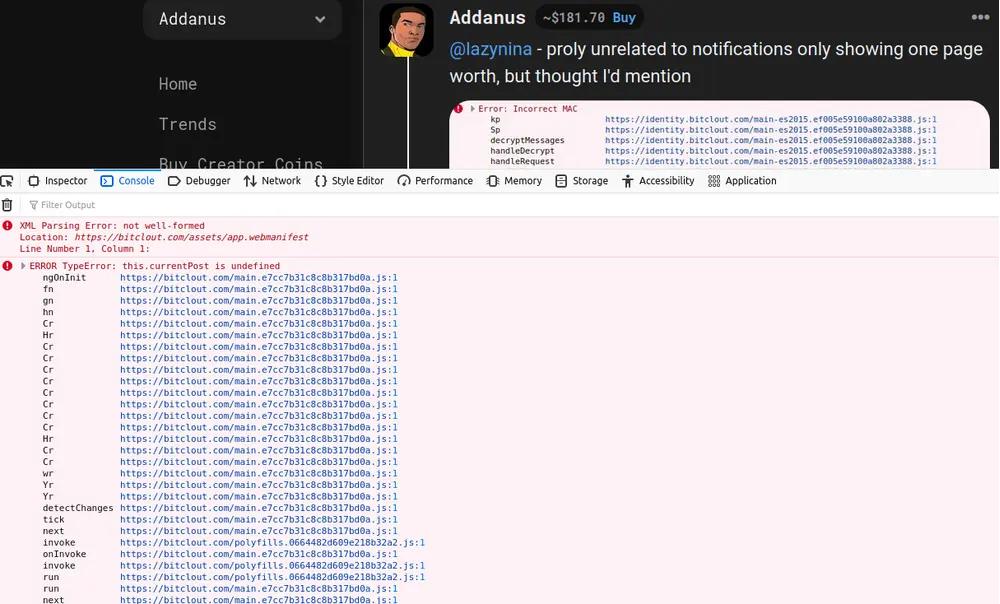 Thanks for the prior response @lazynina. Also getting these two, but haven't tracked exactly what action causes them